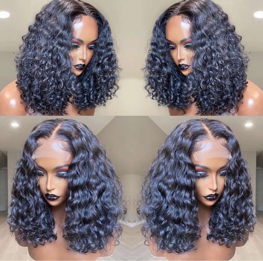 100% HUMAN HAIR DEEP CURLY HAIR 13X4 FRONTAL WIG