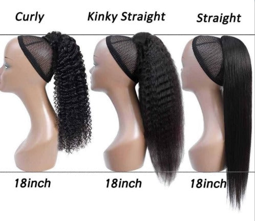 100% HUMAN HAIR 18 INCHES PONY TAIL STRAIGHT PONY TAIL