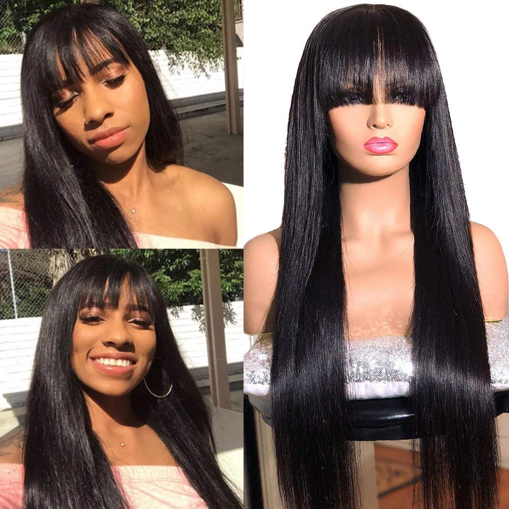 100% HUMAN HAIR LACE BOB WIG WITH BANGS
