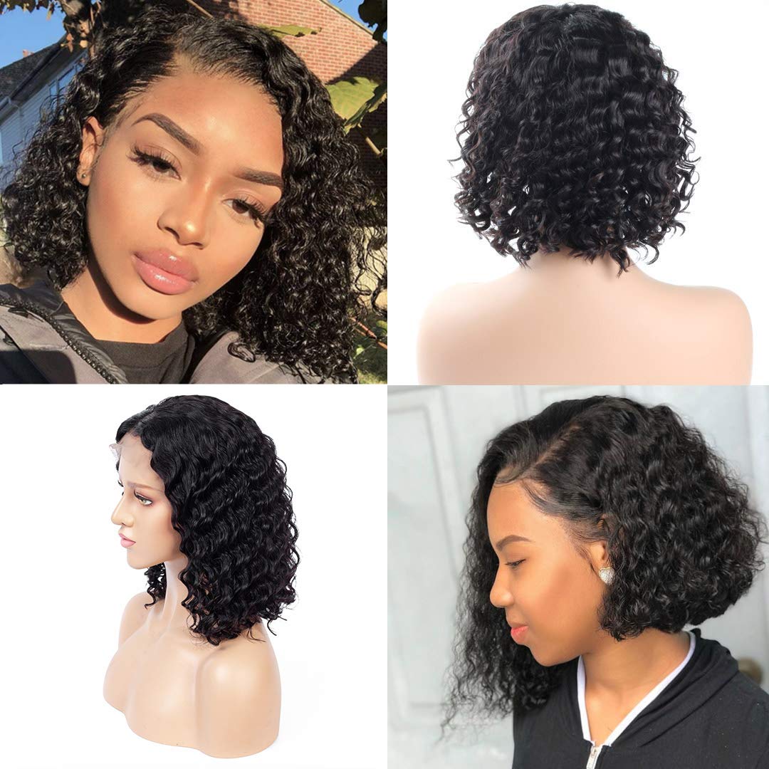 100% HUMAN HAIR DEEP CURLY HAIR 13X4 FRONTAL WIG