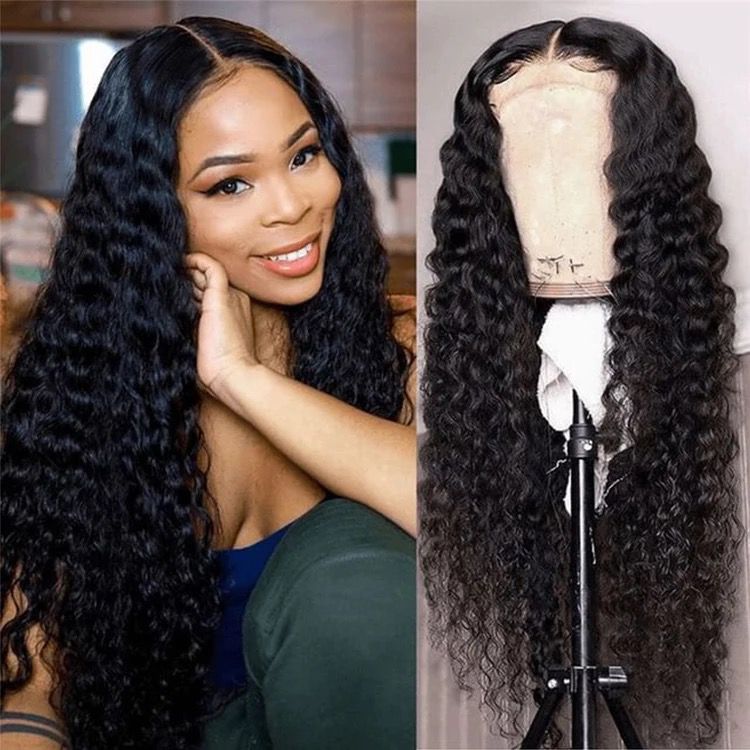 100% HUMAN HAIR WATER WAVE 5X5 LACE CLOSURE WIG
