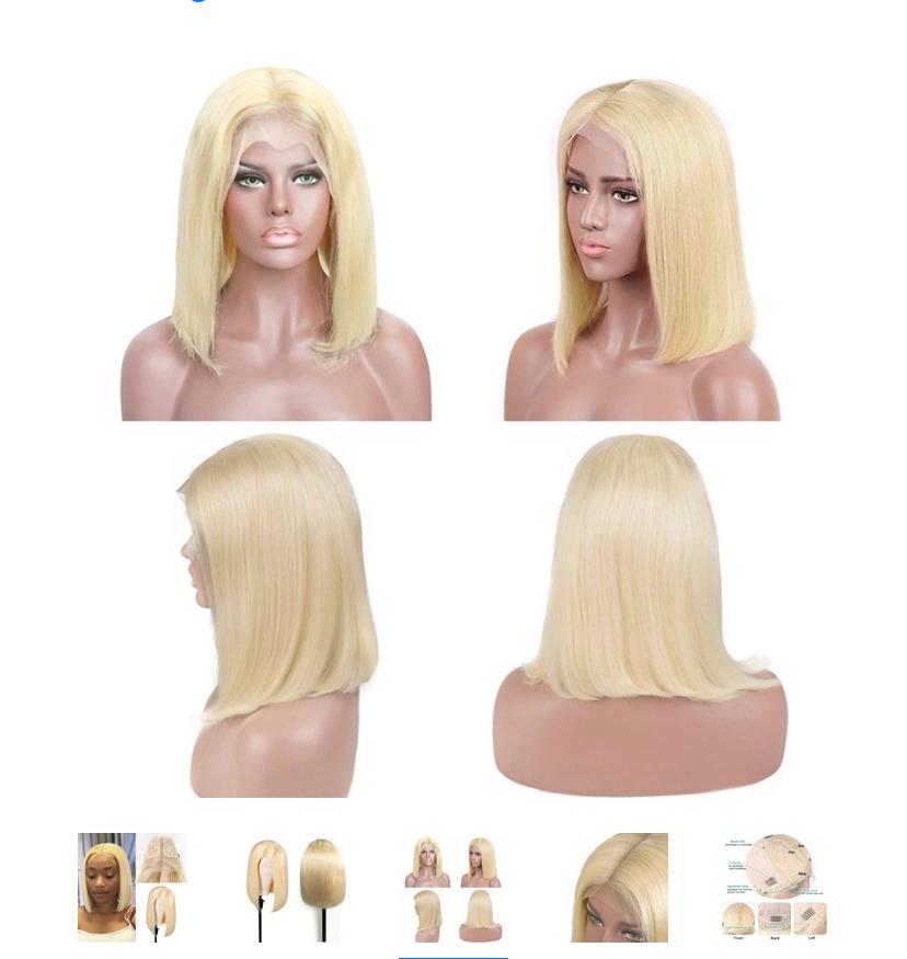 SHORT BOB WIG # 613 BLONDE 13*4 FRONTAL LACE HUMAN HAIR WIG