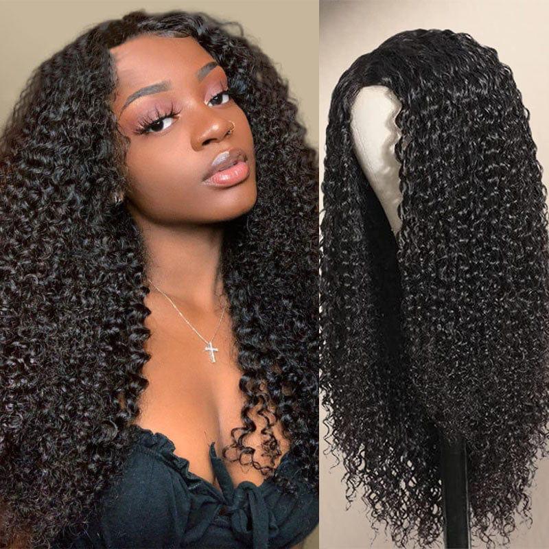 100% HUMAN HAIR KINKY CURL FREE PART LACE CLOSURE WIG