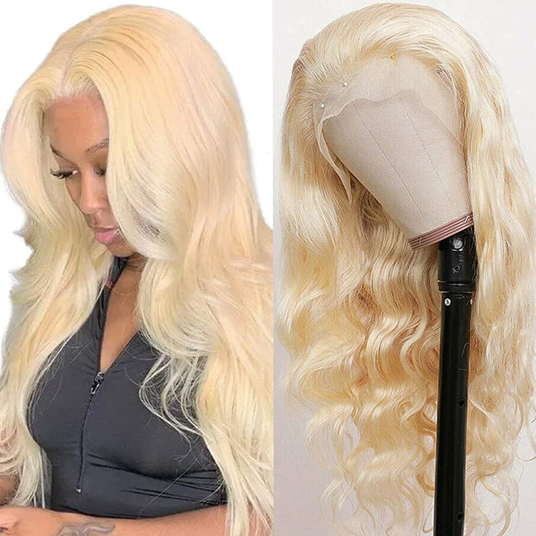 100% HUMAN HAIR STRAIGHT, CURLY BLONDE 13*4 FRONTAL LACE WIG