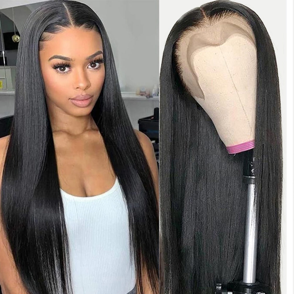 100% HUMAN HAIR  STRAIGHT 13x4  LACE FRONTAL WIG