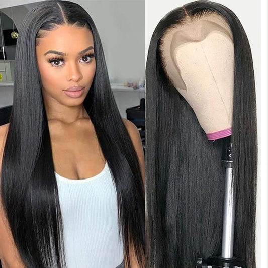 100% HUMAN HAIR  STRAIGHT 13x4  LACE FRONTAL WIG